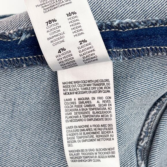 MOTHER The Minx Denim Mini Skirt Layover Wash Size 32 - Picture 5 of 7